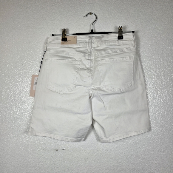 NYDJ Ella Denim Bermuda Shorts Optic White Sideseam Slit Stretch Size 8P - Picture 2 of 7